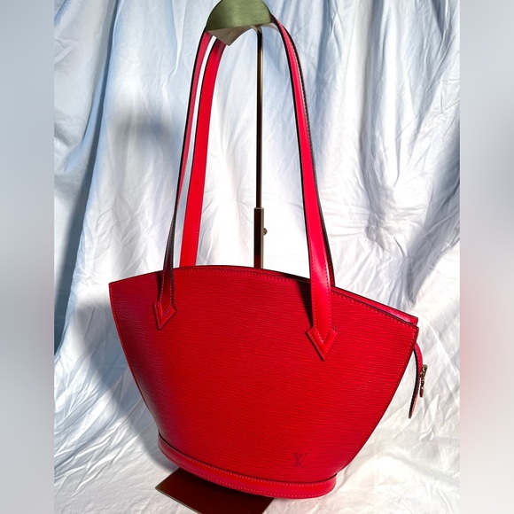 Authenticated Louis Vuitton St Jacques Red Epi PM Shoulder - Picture 2 of 14